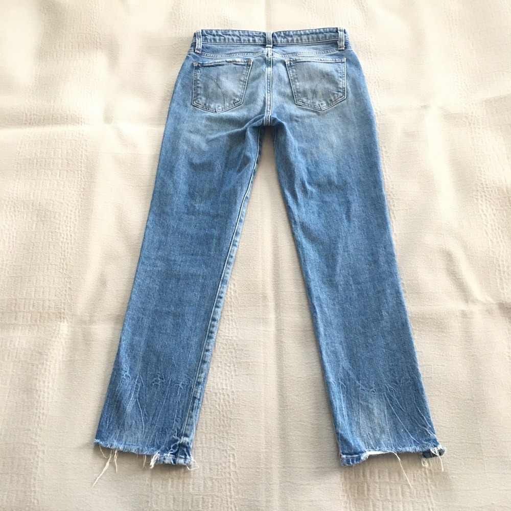 VTG Joe's The Lara Mid Rise Jeans Size 25 Cigarette Raw Hem Ankle Stretch Patchw - Picture 10 of 11